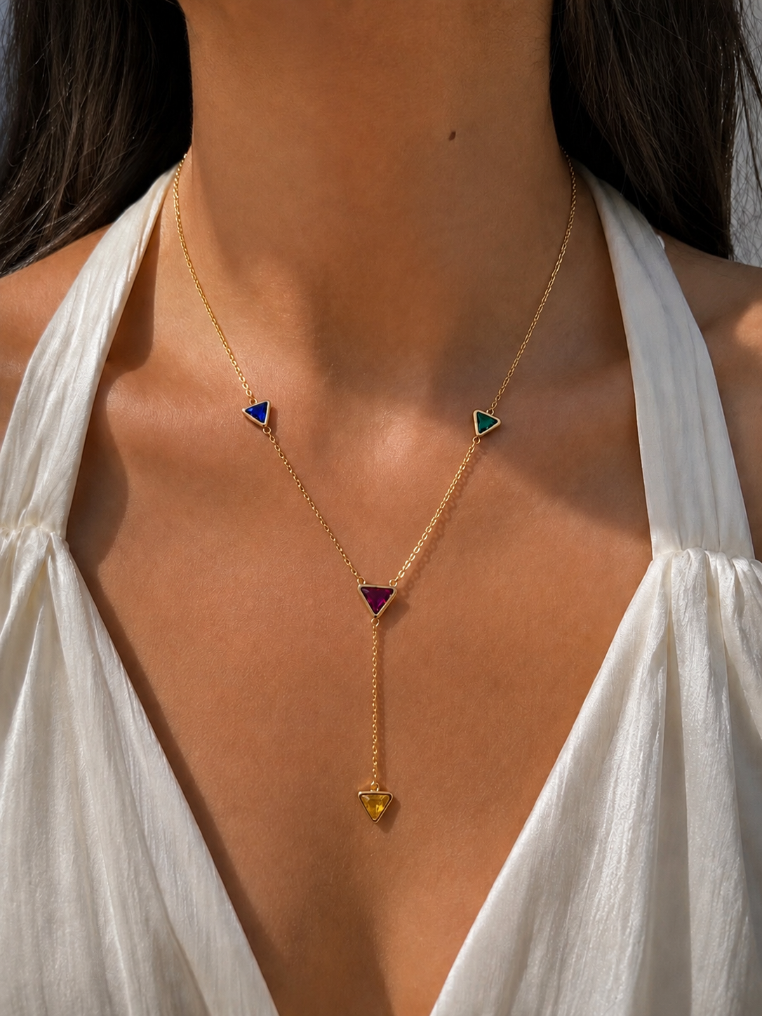 Kaleido Drop | Multicoloured Y Necklace