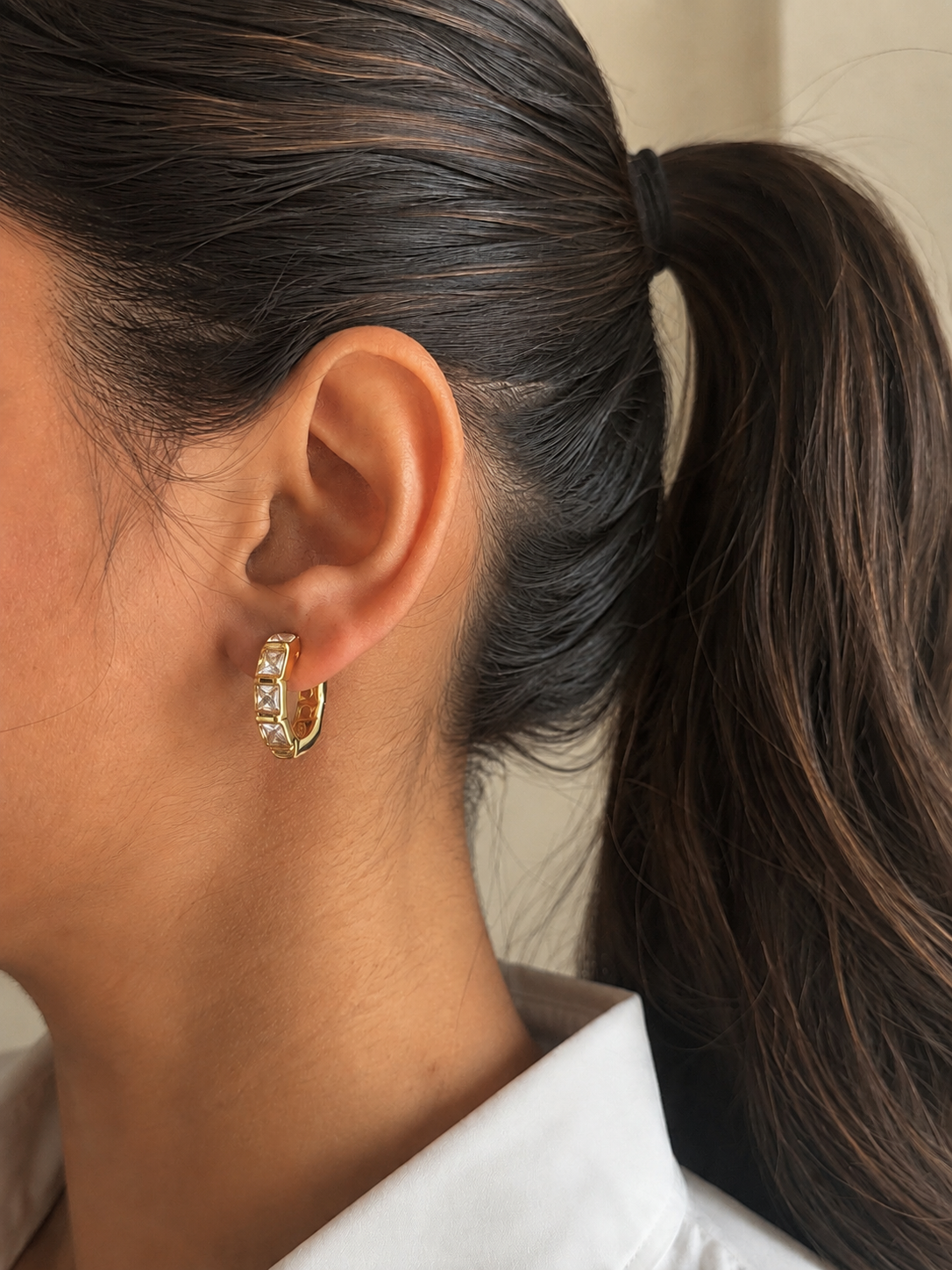 Glowbite Gold Huggie Hoop Earrings