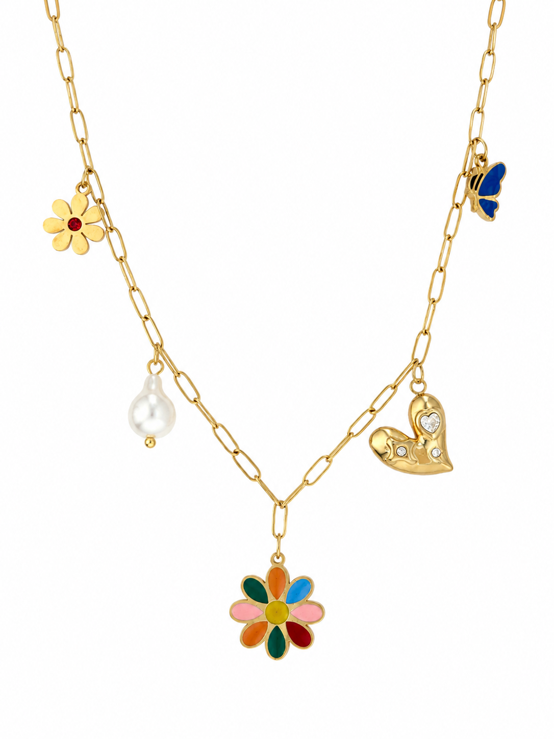 Secret Garden Charms Necklace | 18k Gold Plated