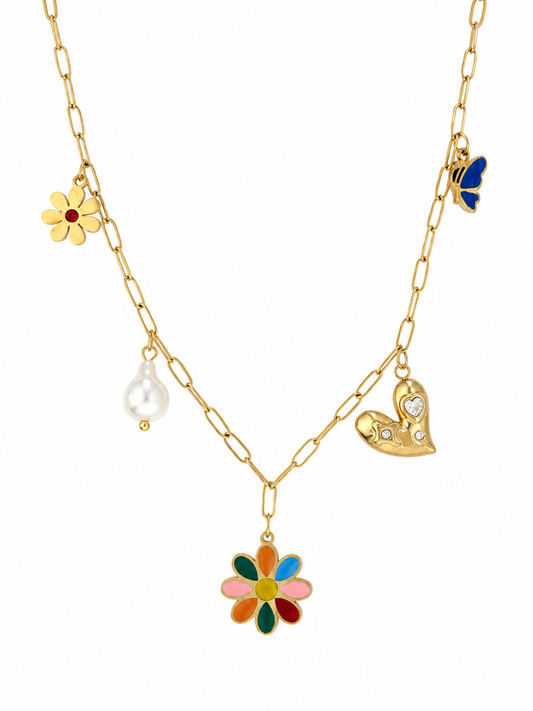 Secret Garden Charms Necklace | 18k Gold Plated