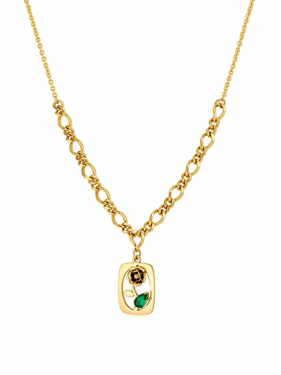 Willow Rose Gold Plated Floral Pendant Necklace
