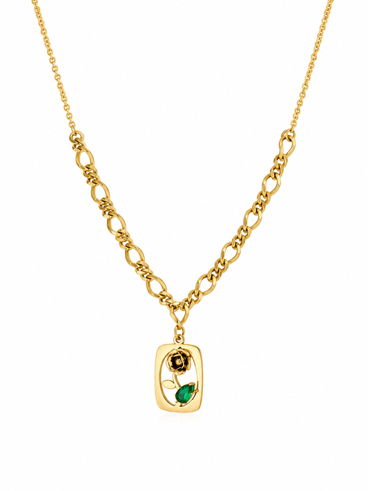Willow Rose Gold Plated Floral Pendant Necklace