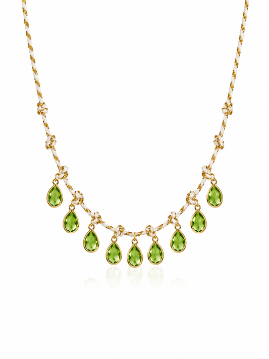 Emerald Dewline Delicate Statement Necklace