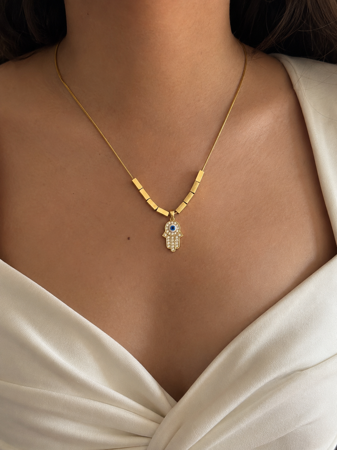 Hamsa Evil Eye Necklace
