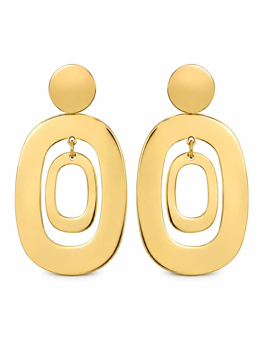 Chunky Gold Geometric Statement Earrings