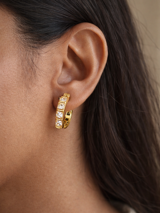 Glowbite Gold Huggie Hoop Earrings
