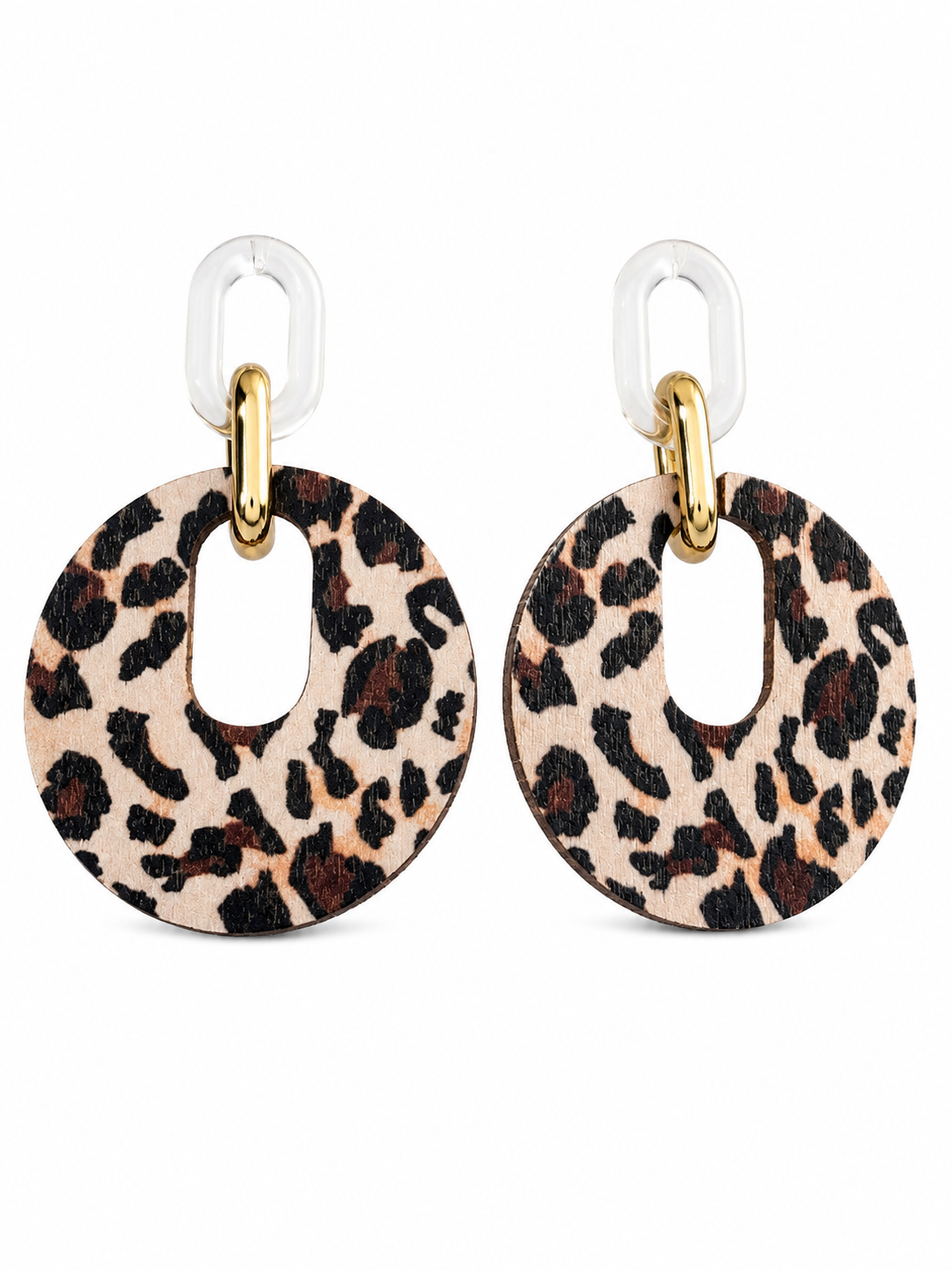 Savannah Luxe Open Circle Animal Print Statement Earrings