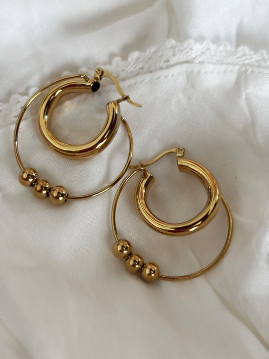 18k gold-plated hoop earrings with anti-tarnish finish