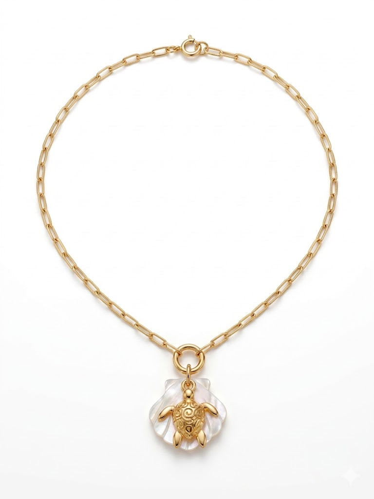 Shell Turtle Chain | 18kt Gold Plated Necklace