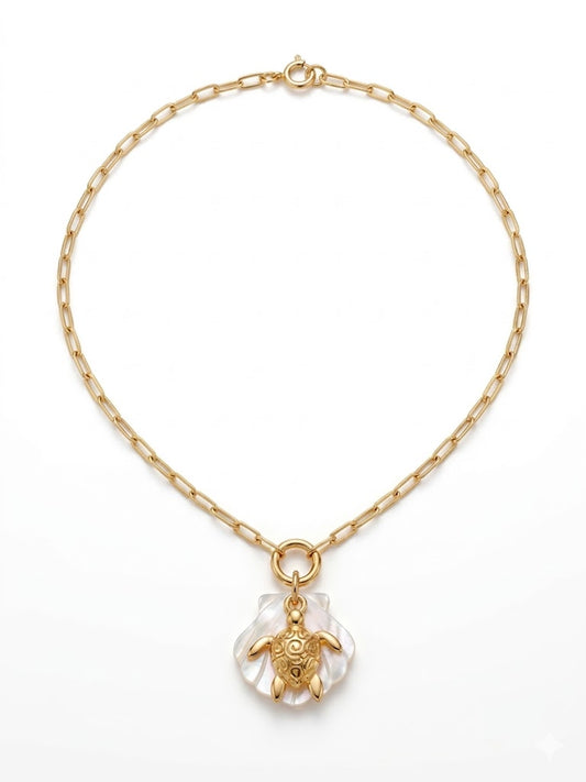 Shell Turtle Chain | 18kt Gold Plated Necklace